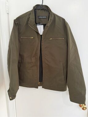 Cross & Crown Men’s Olive Green Utility Bomber Jacket Full Zip Size M NWT
